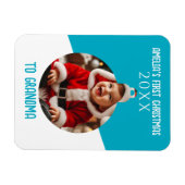 Baby's eerste kerstfoto-versiering Keepomwille Magneet (Horizontaal)
