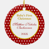 Baby's eerste kerstfoto-versiering keramisch ornament (Achterkant)
