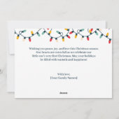 Baby's eerste kerstfotofeest op maat feestdagenkaart (Achterkant)