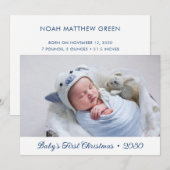 Baby's eerste kerstfotofeestkaart feestdagenkaart (Voorkant / Achterkant)