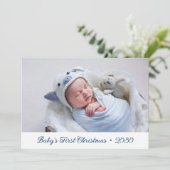 Baby's eerste kerstfotofeestkaart feestdagenkaart (Staand voorkant)