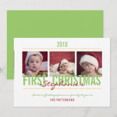 Baby's eerste kerstfotokaart voor Baby Feestdagenkaart (Voorkant / Achterkant)