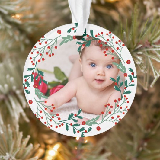 Baby's eerste kerstfotokerrie ornament (Boom)