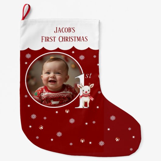 Baby's eerste kerstfotokous grote kerstsok (Voorkant)