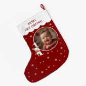 Baby's eerste kerstfotokous grote kerstsok (Achterkant (Hangend))