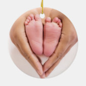 Baby's eerste kerstfotoscript keramisch ornament (Achterkant)
