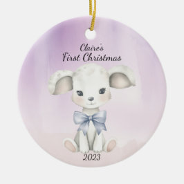 Baby's eerste kerstgeit gepersonaliseerd keramisch ornament