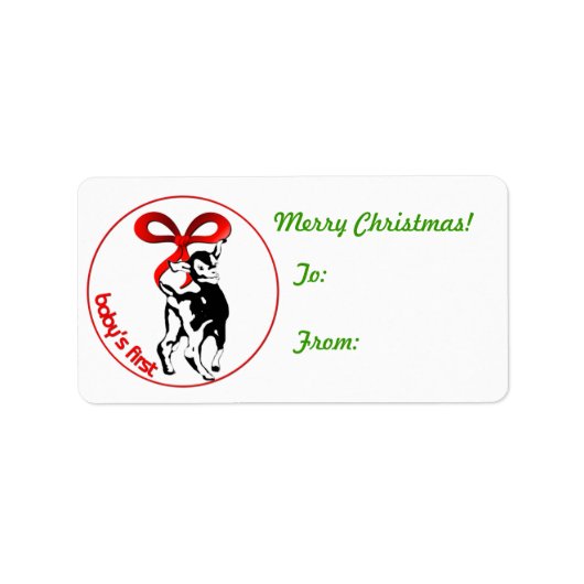 Baby's eerste kerstgeit Label Sticker (Voorkant)