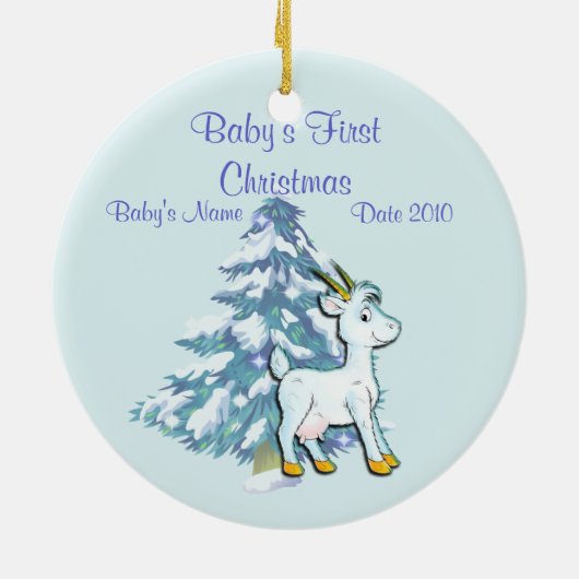 Baby's eerste kerstgeit Ornament (Achterkant)