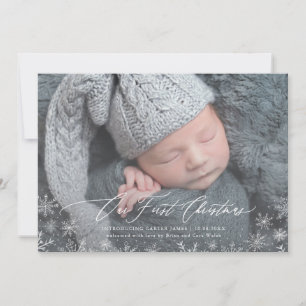 Baby's eerste kerstkaartje voor pasgeborenen feestdagenkaart