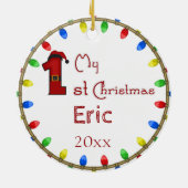 Baby's Eerste kerstkeramiek Keramisch Ornament (Achterkant)