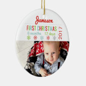 Baby's eerste kerstkeramische snowflake-decoratie keramisch ornament (Rechts)