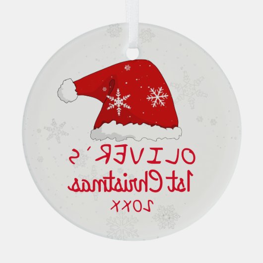 Baby's eerste kerstkerstkerstkerstkerstkerstkerstk glas ornament (Achterkant)