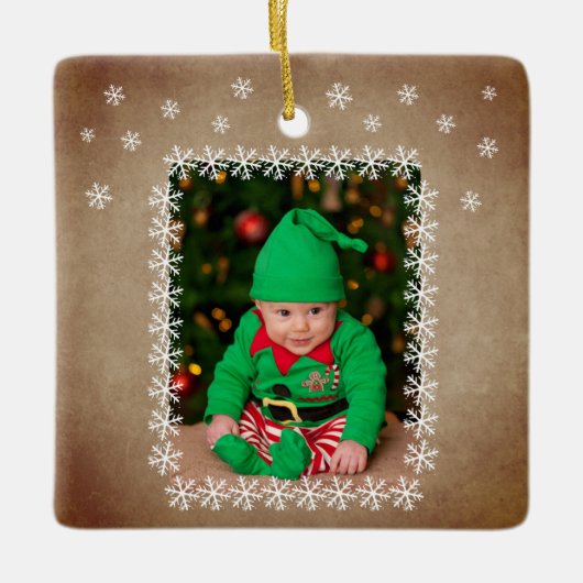 Baby's eerste kerstkerstkerstkerstkerstkerstkerstk keramisch ornament (Voorkant)
