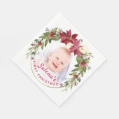 Baby's eerste kerstman Holly Wreath Photo Keepomwi Servet (Hoek)