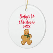 Baby's eerste kerstman keramisch ornament (Links)