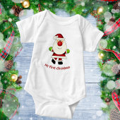 Baby's eerste kerstman met rode neus kerstman romper