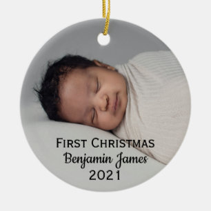 Babys Eerste Kerstmis Aangepast Modern Keramisch Ornament