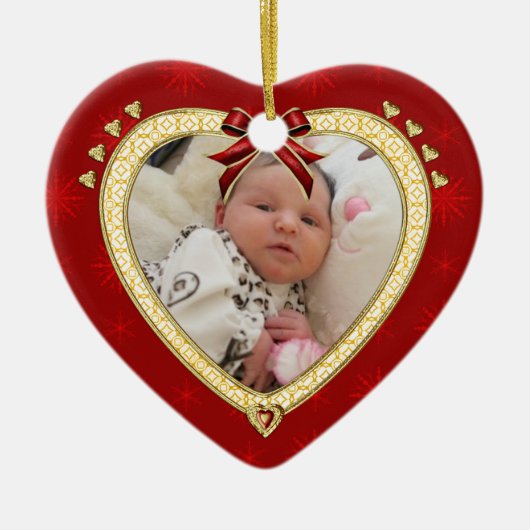 Baby's Eerste Kerstmis Aangepast Ornament met foto (Voorkant)