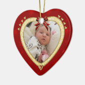 Baby's Eerste Kerstmis Aangepast Ornament met foto (Links)
