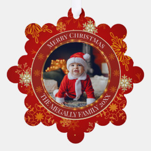 Baby's Eerste Kerstmis Aangepaste Naam Foto Aanden Ornament Kaart