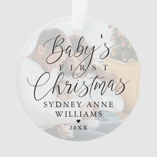 Baby's Eerste Kerstmis Aangepaste naam Foto Keepom Ornament (voorkant)