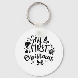 Baby's Eerste Kerstmis Familie Sleutelhanger