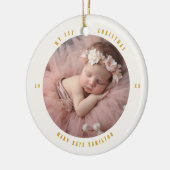 Baby's Eerste Kerstmis Foto Aandenken Keramisch Ornament (Links)