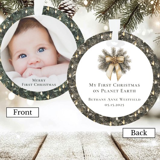 Baby's Eerste Kerstmis Foto Aandenken Ornament