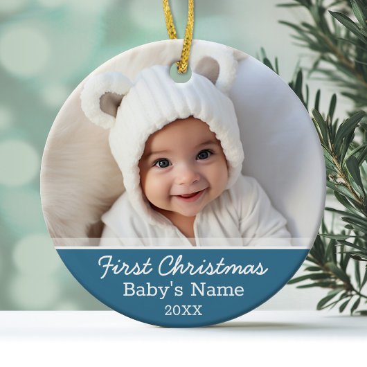 Babys Eerste Kerstmis - Foto Keramisch Ornament