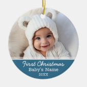 Babys Eerste Kerstmis - Foto Keramisch Ornament (Voorkant)
