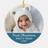 Babys Eerste Kerstmis - Foto Keramisch Ornament (Achterkant)