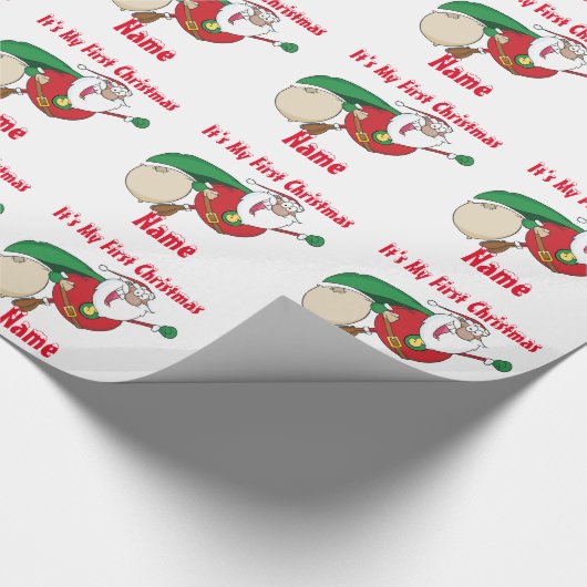 Babys Eerste Kerstmis genaamd Giftwrap SuperSanta Cadeaupapier (Hoek)