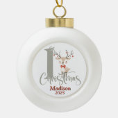 Baby's Eerste Kerstmis Gepersonaliseerd Keramische Bal Ornament (Voorkant)