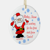Baby's Eerste Kerstmis Gepersonaliseerde versierin Keramisch Ornament (Rechts)