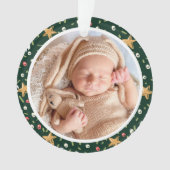 Baby's Eerste Kerstmis Groene Wrath Modern Elegant Ornament (voorkant)
