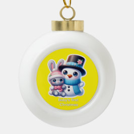 Baby's eerste Kerstmis Keramische Bal Ornament