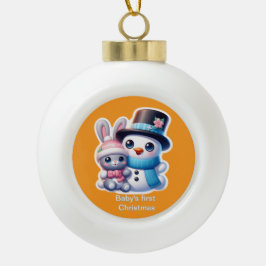 Baby's eerste Kerstmis Keramische Bal Ornament