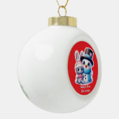 Baby's eerste Kerstmis Keramische Bal Ornament (Links)