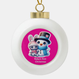 Baby's eerste Kerstmis Keramische Bal Ornament