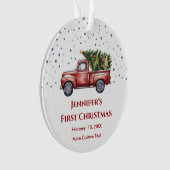 Baby's Eerste Kerstmis met Geboortestatistieken Fo Ornament (voorkant)