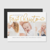 Baby's eerste Kerstmis Moderne Eenvoudige Foto (Voorkant / Achterkant)