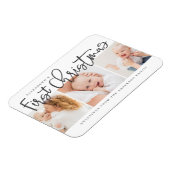 Baby's eerste Kerstmis Moderne Eenvoudige Foto Magneet (Linkerzijde)