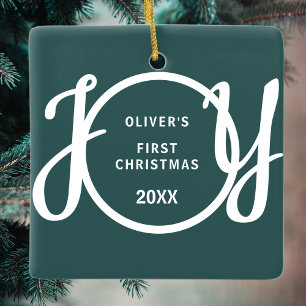 Baby's Eerste Kerstmis Naam Aandenken Keramisch Ornament