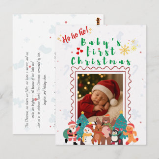 Baby's Eerste Kerstmis Persoonlijk Briefkaart