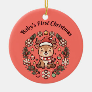 Baby's Eerste Kerstmis Rendier Ornament
