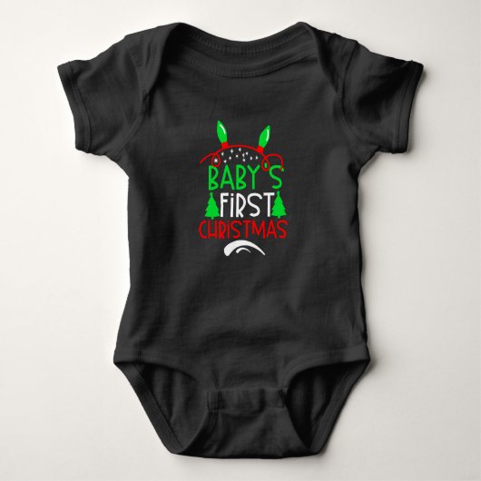 Baby's eerste kerstmis Schattige Romper (Voorkant)