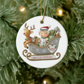 Baby's Eerste Kerstmis Versiering Keramisch Ornament