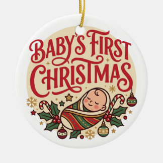 Baby's eerste kerstornament keramisch ornament
