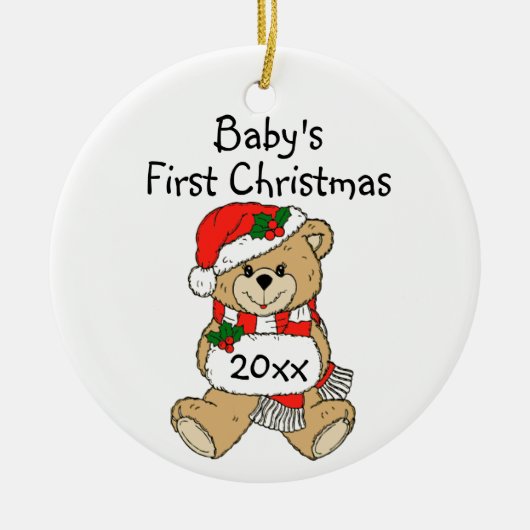 Baby's eerste kerstOrnament. Keramisch Ornament (Voorkant)